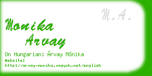 monika arvay business card
